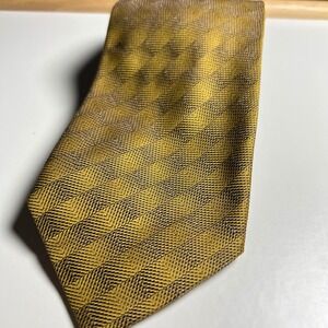 Dimaggio Silk Tie Gold Brown Geometric Pattern